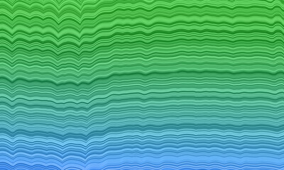 Wall Mural - Green and blue color stripes vector background with waves. Colorful illustration in abstract marble style with gradient. A new design for your ad, booklets, leaflets.