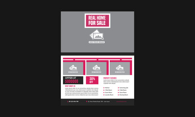 Canvas Print - Real Home for sale flyer design template very modern