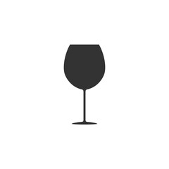 Glass wine icon. Drink silhouette symbol. Vector isolated on white