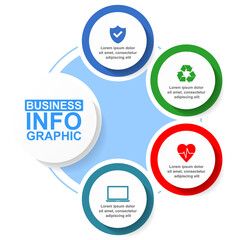 Leinwandbilder - Infographic vector template for presentation, chart, diagram, graph, business concept with 4 options