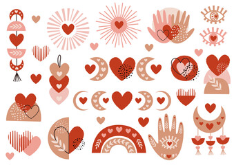 Wall Mural - set of isolated boho love elements