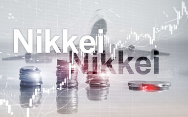 Wall Mural - The Nikkei 225 Stock Average Index. Financial Business Economic concept.