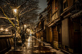 Fototapeta Londyn - 金沢・主計町茶屋街の雪の夜