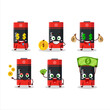 © kongvector - Li ion battery cartoon character with cute emoticon bring money