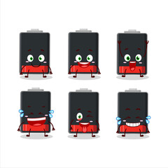 Poster - Cartoon character of low battery with smile expression