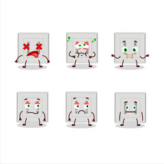 Sticker - Single electric adapter cartoon character with nope expression