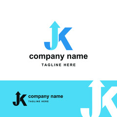 Wall Mural - initial letter k with upward arrow for finance, development, success, training business logo concept