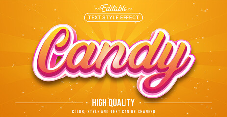 Fototapete - Editable text style effect - Candy text style theme.