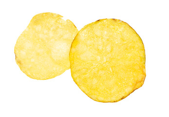 Wall Mural - Chips isolated on white background.