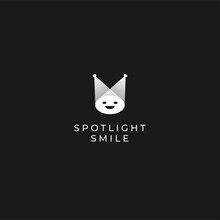 Vector Spotlight Minimalistic Logo Template With Black White Color Light Rays