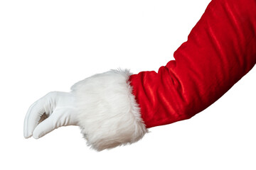 Santa Claus hand isolated on white background