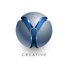 Wall Mural - Modern Abstract 3D Y Logo for Creative Agency Branding