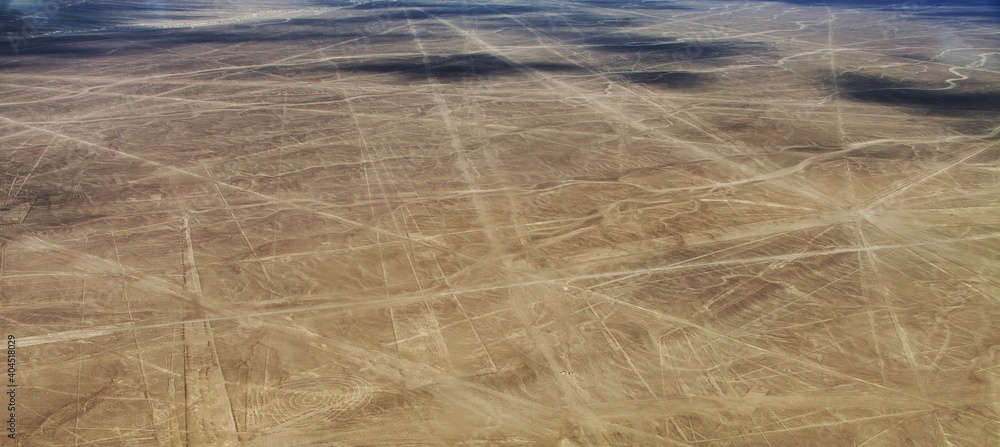 Nazca or Nasca mysterious lines and geoglyphs - obrazy, fototapety, plakaty 
