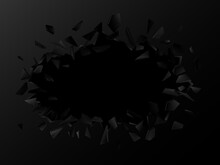 Broken Wall With Space For Text. Abstract Vector Explosion.