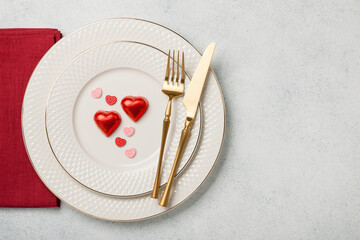 Wall Mural - Valentine's Day table setting