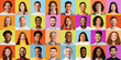 © Prostock-studio - Collage Of Faces With Smiling Multiracial People On Colorful Backgrounds