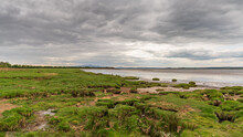 The Solway Coast, Looking At The Channel Of River Esk In Bowness-on-Solway, Cumbria, England, UK