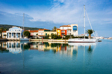 Alacati Town coast view in Cesme Town. Alacati is populer tourist destination in Turkey