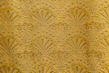 Gold Floral Ornament Brocade Textile Pattern