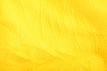 Yellow Fabric Texture Closeup For Background.