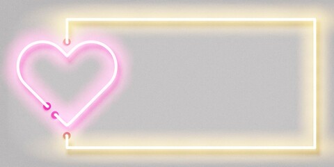 Wall Mural - Vector realistic isolated neon sign of Heart frame logo on the white background. Concept of Valentine's Day.