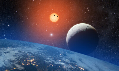 Wall Mural - earthrise - elements of this image furnished by nasa