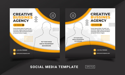 Wall Mural - Flyer or social media post themed bussines agency template