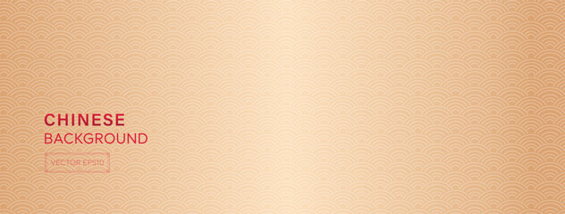 Wall Mural - Oriental style wave pattern on luxury gradient gold banner background