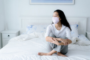 Young woman wear a face mask