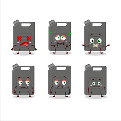 Sticker - Black gasoline tank cartoon character with nope expression