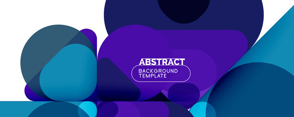 Flat geometric round shapes and dynamic lines, abstract background. Vector illustration for placards, brochures, posters and banners