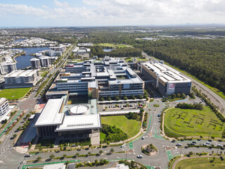 Aerial view of Sunshine Coast university hospital which opened in March 2017