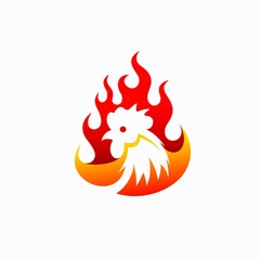 Wall Mural - chicken head logo, grilled chicken logo