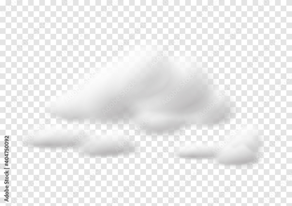 Realistic white cloud vectors isolated on transparency background, cotton wool ep99 - obrazy, fototapety, plakaty 