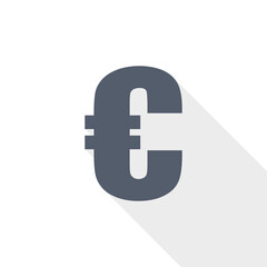 Aufkleber - Euro vector icon, flat design illustration in eps 10
