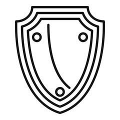 Poster - Home security shield icon. Outline home security shield vector icon for web design isolated on white background