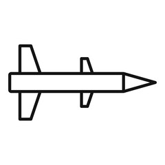 Sticker - Missile ballistic icon. Outline missile ballistic vector icon for web design isolated on white background