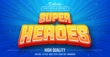 Fototapete - Editable text style effect - Super Heroes text style theme.