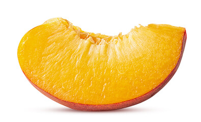 Wall Mural - Ripe peach fruit slice