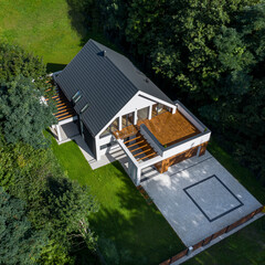 Canvas Print - Aerial view of nice house