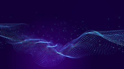 Fototapete - Information Technology. Digital background. 3D visualization of big data. 3d rendering.