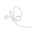 Butterfly Continuous Line Drawing. Cute Butterfly One Line Abstract Illustration. Minimalist Contour Drawing. Vector EPS 10.