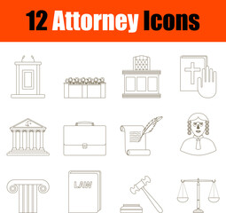 Wall Mural - Attorney Icon Set