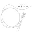 Menu restaurant background with plate and fork, vector illustration