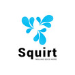 Water squirt fountain logo icon vector template.
