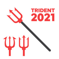 Wall Mural - Trident vector illustration. Pitchfork devil set. Trident devil icon