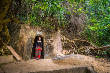 Exploring Vinh Moc tunnels in Vietnam