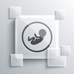 Sticker - Grey Baby icon isolated on grey background. Square glass panels. Vector.