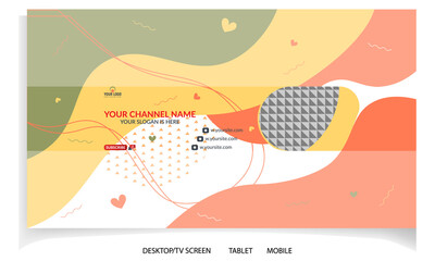 Wall Mural - modern youtube channel art. creative youtube banner design.