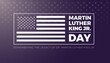 Martin Luther King Jr Day lettering and USA flag - vector illustration